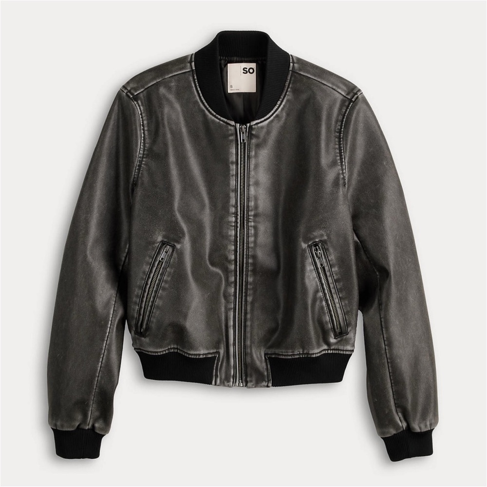 🌚 So Faux Leather Jacket XL